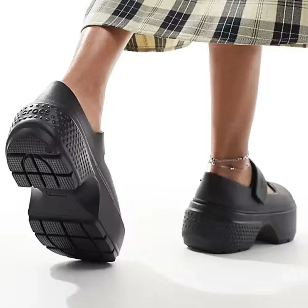 New Womens CROCS STOMP MARY JANE SANDAL 209939-060 BLACK US SIZE W 7 - Picture 3 of 8